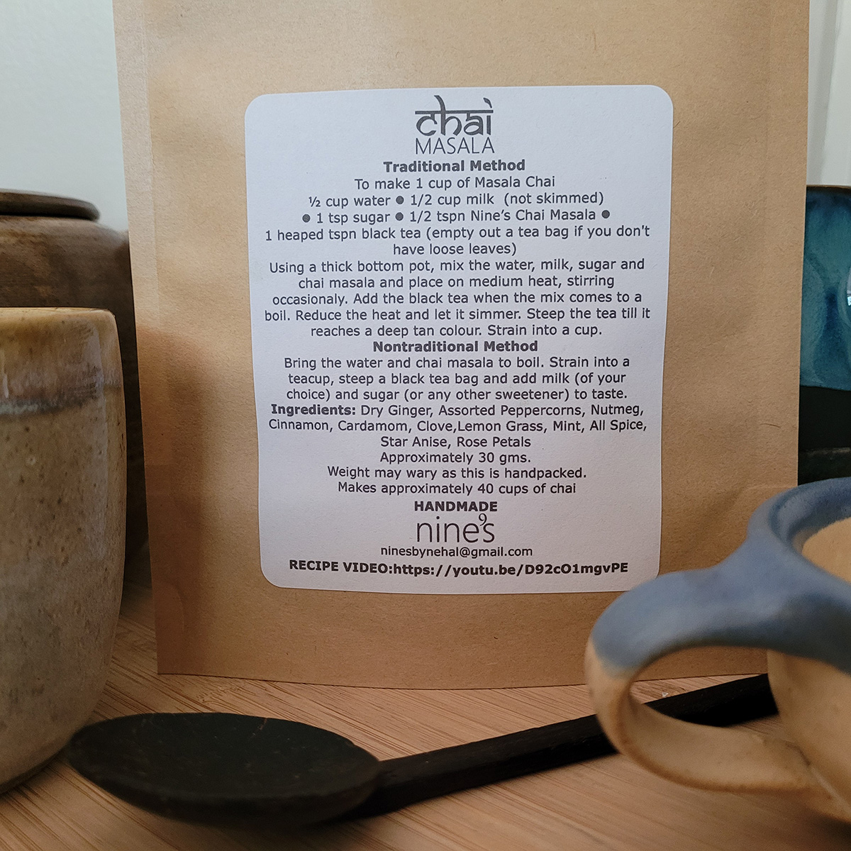 artisan chai masala; chai tea; chai masala blend; nine's chai masala; authentic indian tea